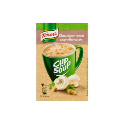 Knorr cup a soup gombakrémleves zsemlekockával