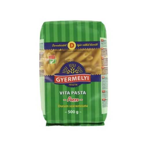 Gyermelyi Vita Pasta Penne durum tészta 500 g képe