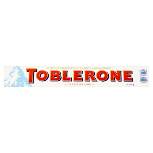Toblerone svájci fehércsokoládé mézzel és mandulával 100 g képe