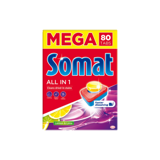 Somat All in 1 Lemon&Lime mosogatógép tabletta 80 db képe