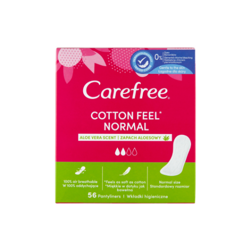 Carefree Cotton Feel Normal tisztasági betét aloe vera illattal 56 db képe