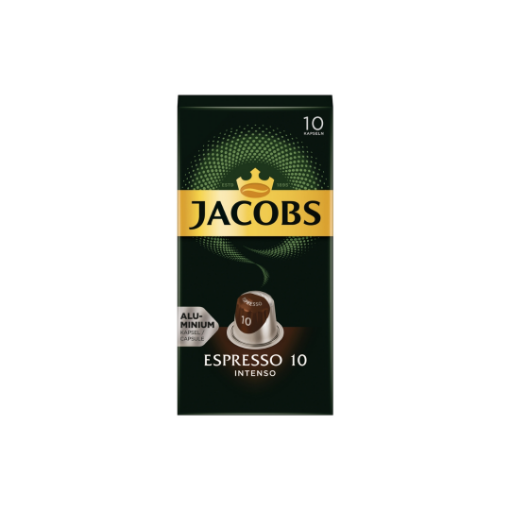 Jacobs Espresso 10 Intenso őrölt pörkölt kávé kapszulában 10 db 52 g képe