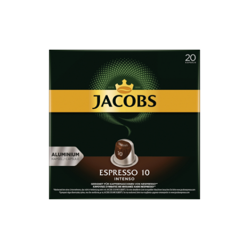 Jacobs Espresso 10 Intenso őrölt pörkölt kávé kapszulában 20 db 104 g képe