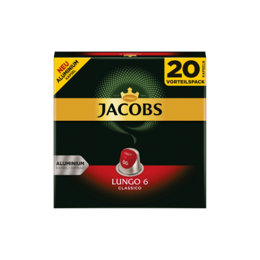 Jacobs Lungo 6 Classico őrölt pörkölt kávé kapszulában 20 db 104 g képe