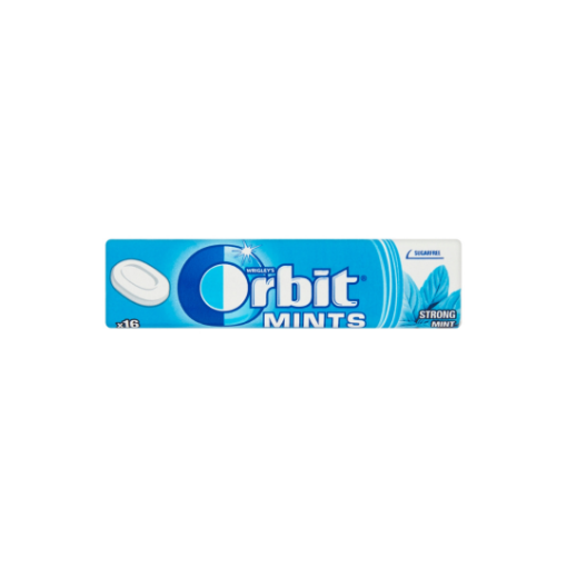Orbit Mints Strong Mint mentaízű cukormentes töltetlen keménycukorka édesítőszerrel 28 g képe
