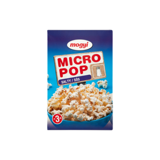 Mogyi Micro Pop sós, mikrohullámú sütőben elkészíthető pattogatni való kukorica 3 x 100 g képe