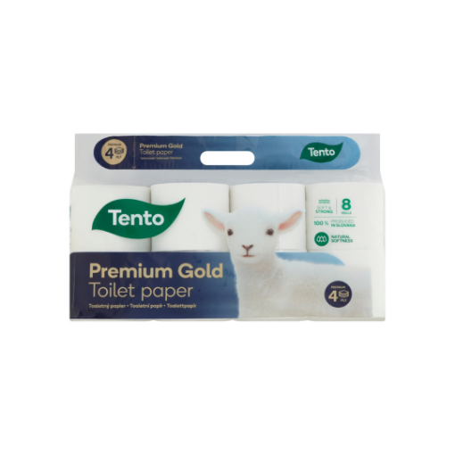 Tento Premium Gold toalettpapír 4 rétegű 8 tekercs képe