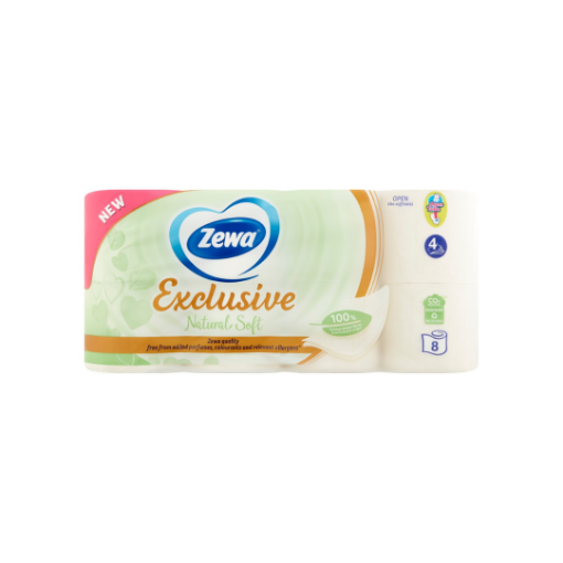 Zewa Exclusive Natural Soft toalettpapír 4 rétegű 8 tekercs képe