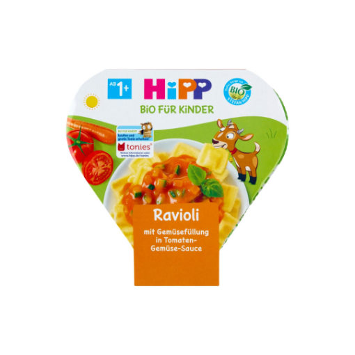 HiPP BIO ravioli zöldséggel töltve paradicsomos-zöldséges szószban tésztakészítmény 1 év+ 250 g képe