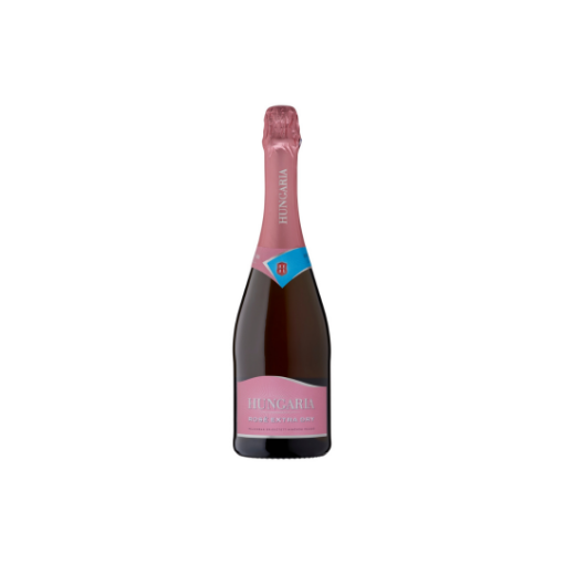 Hungaria Rosé Extra Dry palackban erjesztett különlegesen száraz rosé minőségi pezsgő 12,5% 0,75 l képe