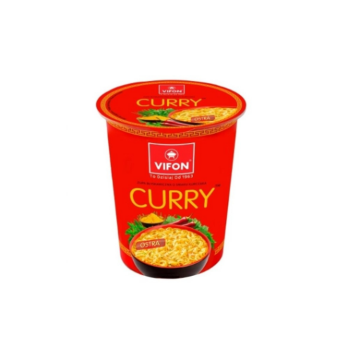 Vifon Currys csirke ízesítésű instant tésztás leves pohárban (csípős), 60g képe