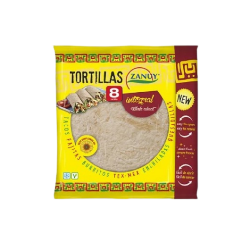 Zanuy Teljes kiőrlésű búza tortilla 20cm 8db képe