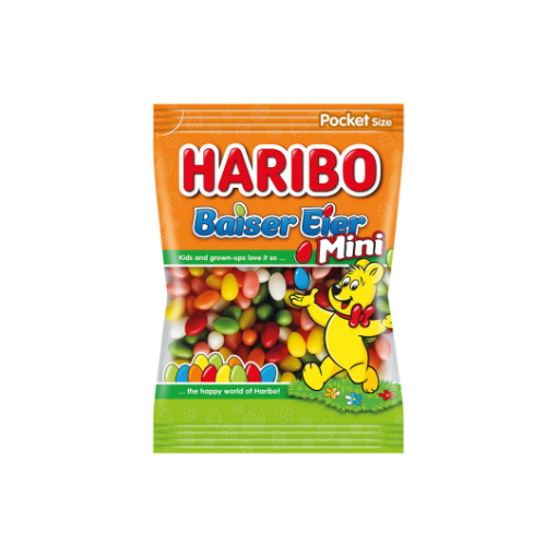 Haribo Baiser Eier Mini gyümölcsízű habosított gumicukorka drazsé 90 g képe