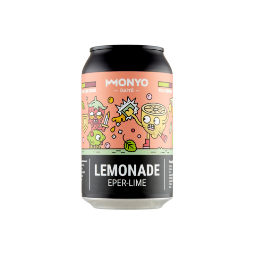 MONYO Eper-Lime Lemonade alkoholmentes szénsavas kraft üdítőital 0,33 l képe