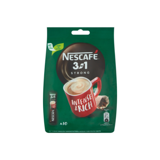 Nescafé 3in1 Strong azonnal oldódó kávéspecialitás 10 x 17 g (170 g) képe