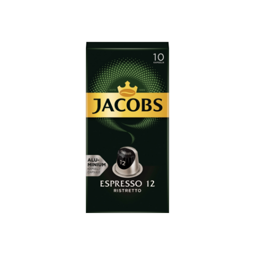Jacobs Espresso 12 Ristretto őrölt-pörkölt kávé kapszulában 10 db 52 g képe