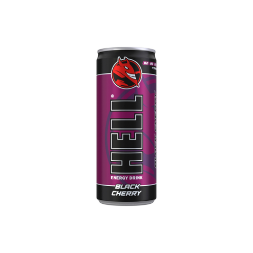 HELL Black Cherry fekete cseresznye- és tuttifruttiízű, koffeintartalmú szénsavas ital 250 ml képe