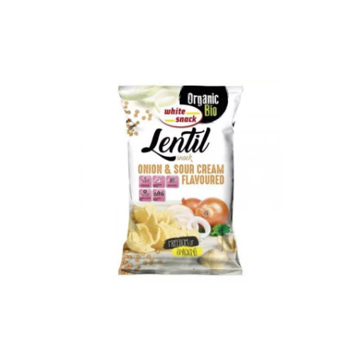 White Snack bio lencse chips hagymás-tejfölös ízesítéssel 45 g képe
