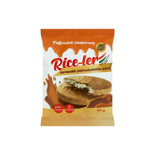Rice-ler puffasztott rizskorong karamellás fehércsokoládéba mártva 2 db 45 g képe